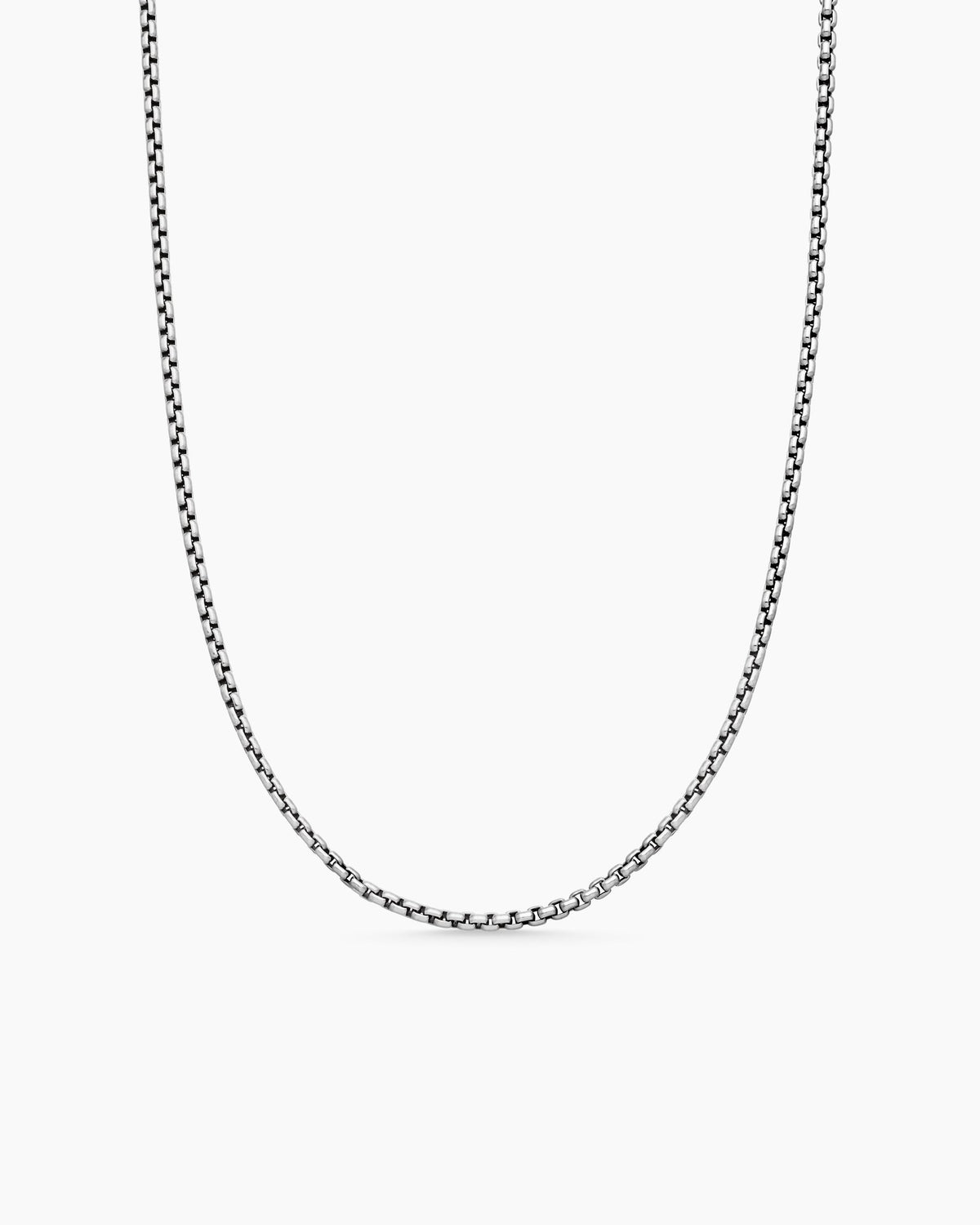 Box Chain Slider Necklace in Sterling Silver, 2.7mm