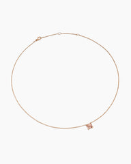 Petite Chatelaine® Pendant Necklace in 18K Rose Gold with Morganite and Diamonds, 7mm