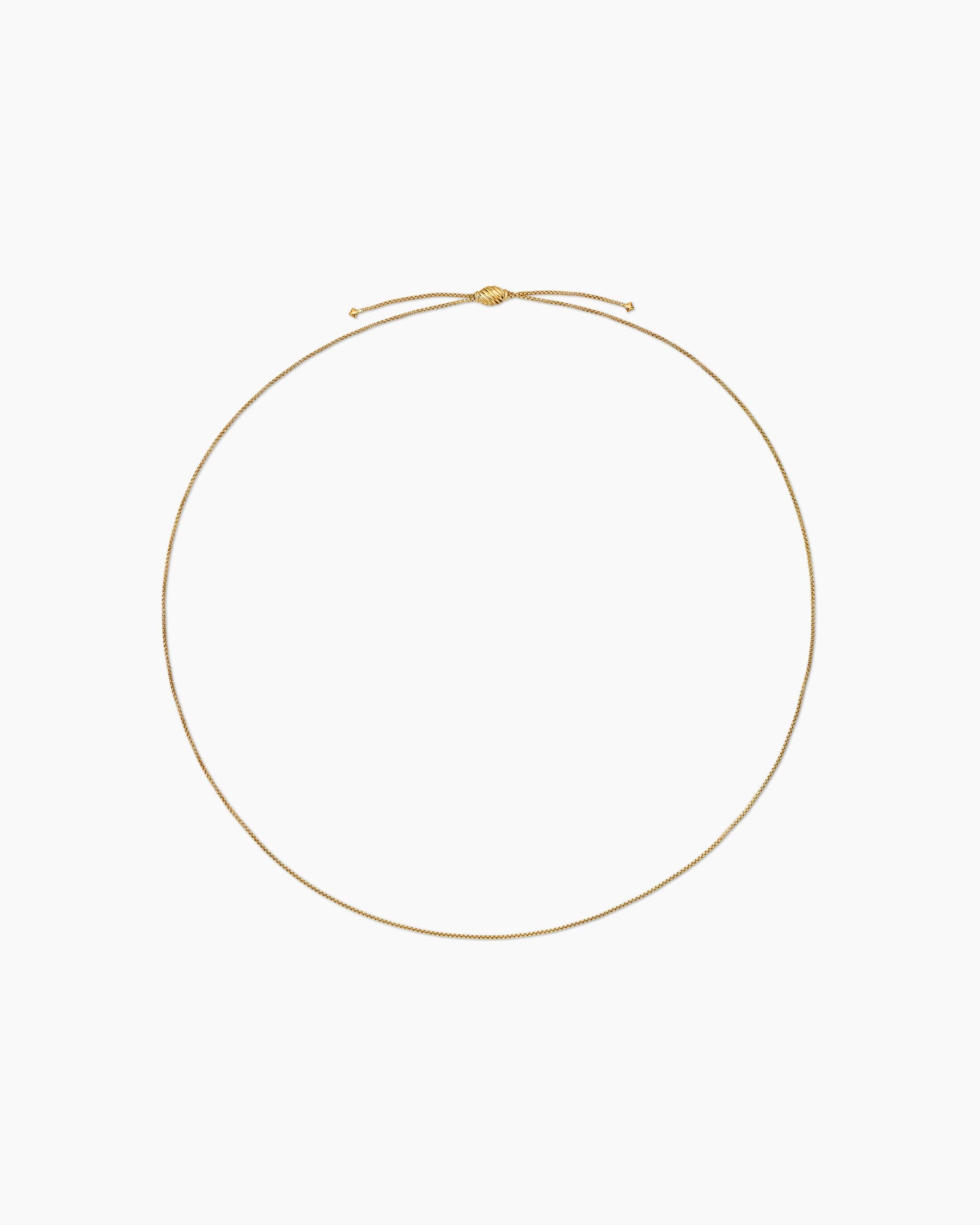 Box Chain Slider Necklace in 18K Yellow Gold, 1.7mm