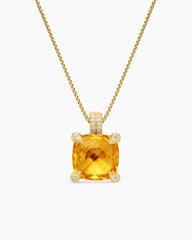 Chatelaine® Pendant Necklace in 18K Yellow Gold with Citrine and Diamonds, 11mm