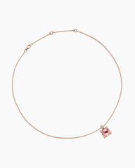 Chatelaine® Pendant Necklace in 18K Rose Gold with Morganite and Diamonds, 11mm
