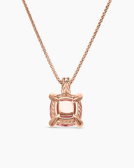 Chatelaine® Pendant Necklace in 18K Rose Gold with Morganite and Diamonds, 11mm