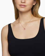 Chatelaine® Pendant Necklace in 18K Rose Gold with Morganite and Diamonds, 11mm