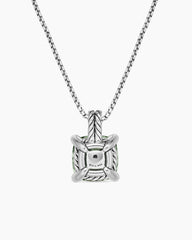 Chatelaine® Pendant Necklace in Sterling Silver with Prasiolte and Diamonds, 11mm