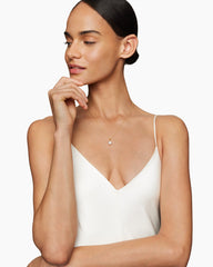 Solari Pendant Necklace in 18K Yellow Gold with Pearl and Diamonds, 8mm