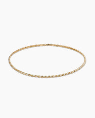 Sculpted Cable Flex Necklace in 18K Yellow Gold with Diamonds, 3.7mm