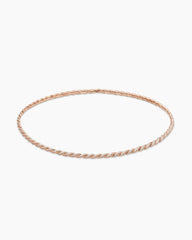 Sculpted Cable Flex Necklace in 18K Rose Gold with Diamonds, 3.7mm