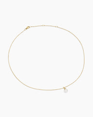 Petite Solari Pendant Necklace in 18K Yellow Gold with Pearl and Diamonds, 6mm