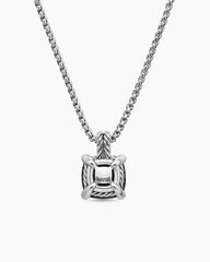 Chatelaine® Pendant Necklace in Sterling Silver with Black Onyx and Diamonds, 11mm