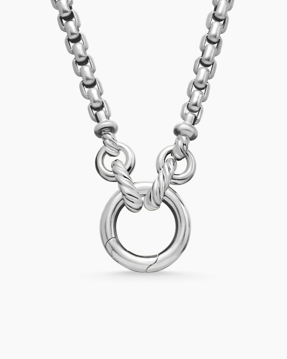 Smooth Amulet Vehicle Box Chain Necklace in Sterling Silver, 3.6mm