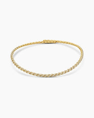 Sculpted Cable Flex Necklace in 18K Yellow Gold with Diamonds, 5mm