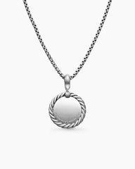 Initial Charm Necklace in Sterling Silver with Diamond D