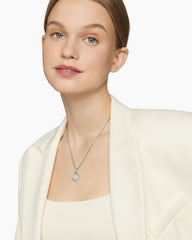 Initial Charm Necklace in Sterling Silver with Diamond D