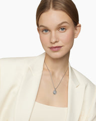 Initial Charm Necklace in Sterling Silver with Diamond Z