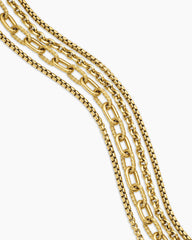 Four Row Mixed Chain Bib Necklace in 18K Yellow Gold