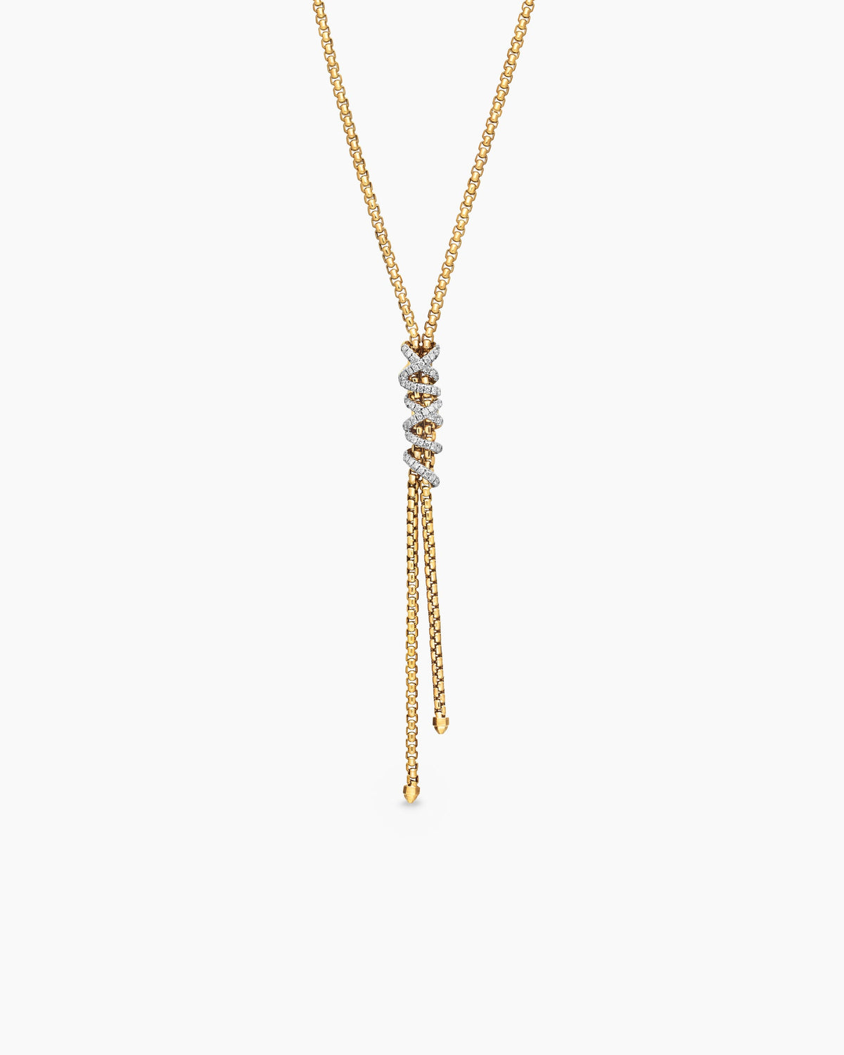 Helena Y Necklace in 18K Yellow Gold with Diamonds