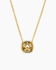 Cushion Pendant Necklace in 18K Yellow Gold with Diamonds, 8mm