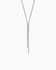 Helena Y Necklace in Sterling Silver with 18K Yellow Gold with Diamonds