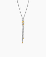 Helena Y Necklace in Sterling Silver with 18K Yellow Gold with Diamonds