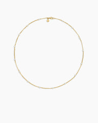 Cable Collectibles® Bead and Chain Necklace in 18K Yellow Gold with Pearls, 3.5mm