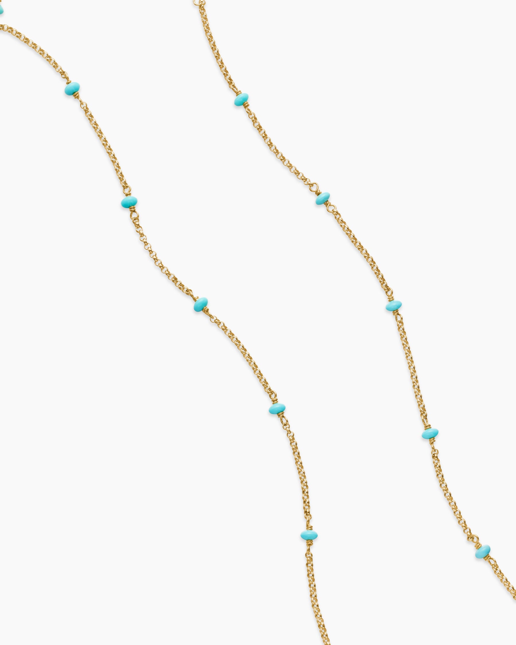 Cable Collectibles® Bead and Chain Necklace in 18K Yellow Gold with Rubies, 3.5mm