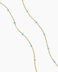 Cable Collectibles® Bead and Chain Necklace in 18K Yellow Gold with Rubies, 3.5mm