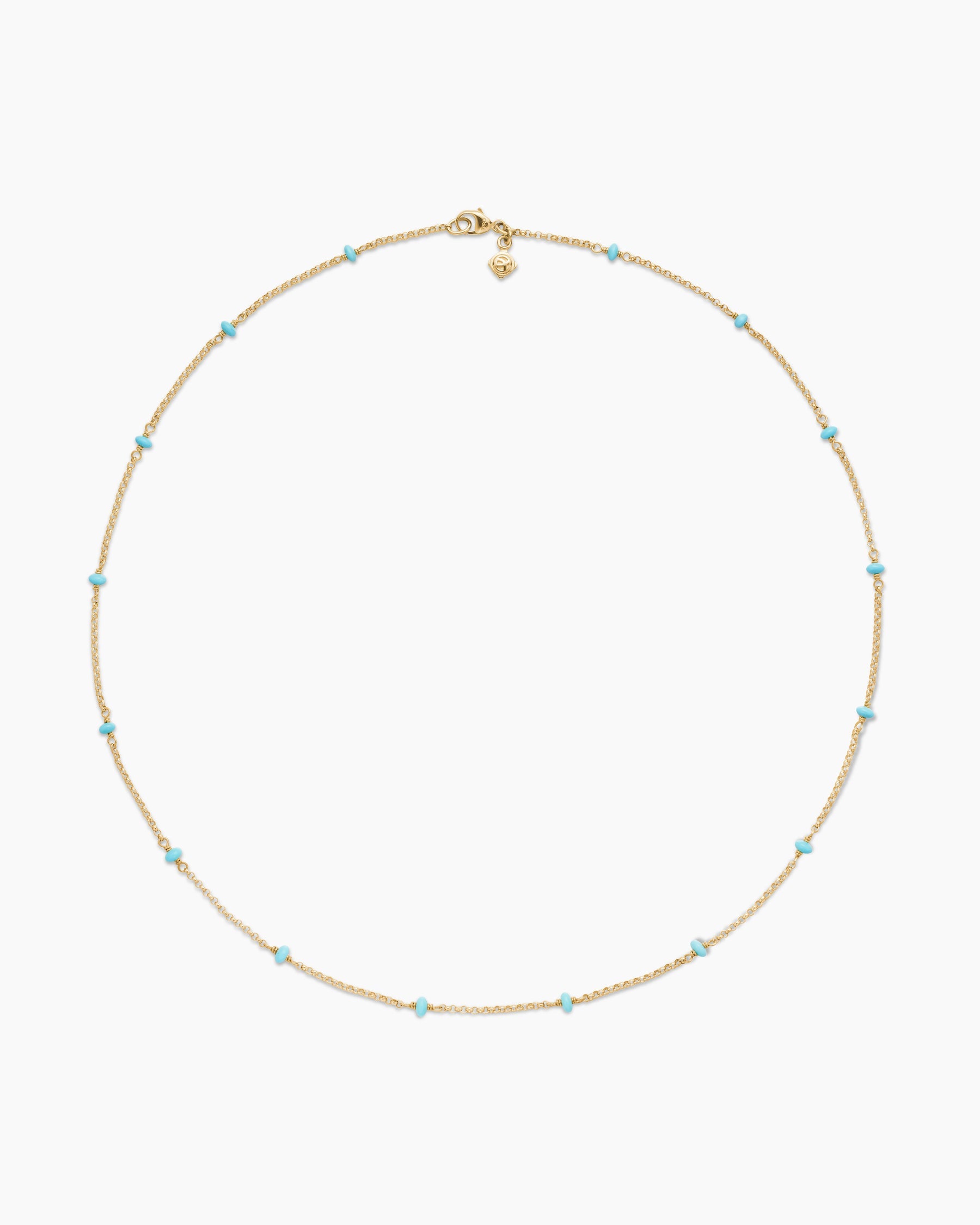 Cable Collectibles® Bead and Chain Necklace in 18K Yellow Gold with Rubies, 3.5mm