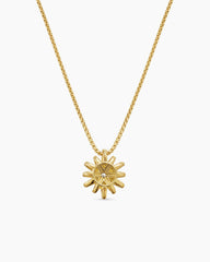 Starburst Pendant Necklace in 18K Yellow Gold with Diamonds, 11mm