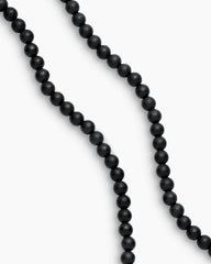 Spiritual Beads Necklace with Black Onyx and Sterling Silver, 5mm