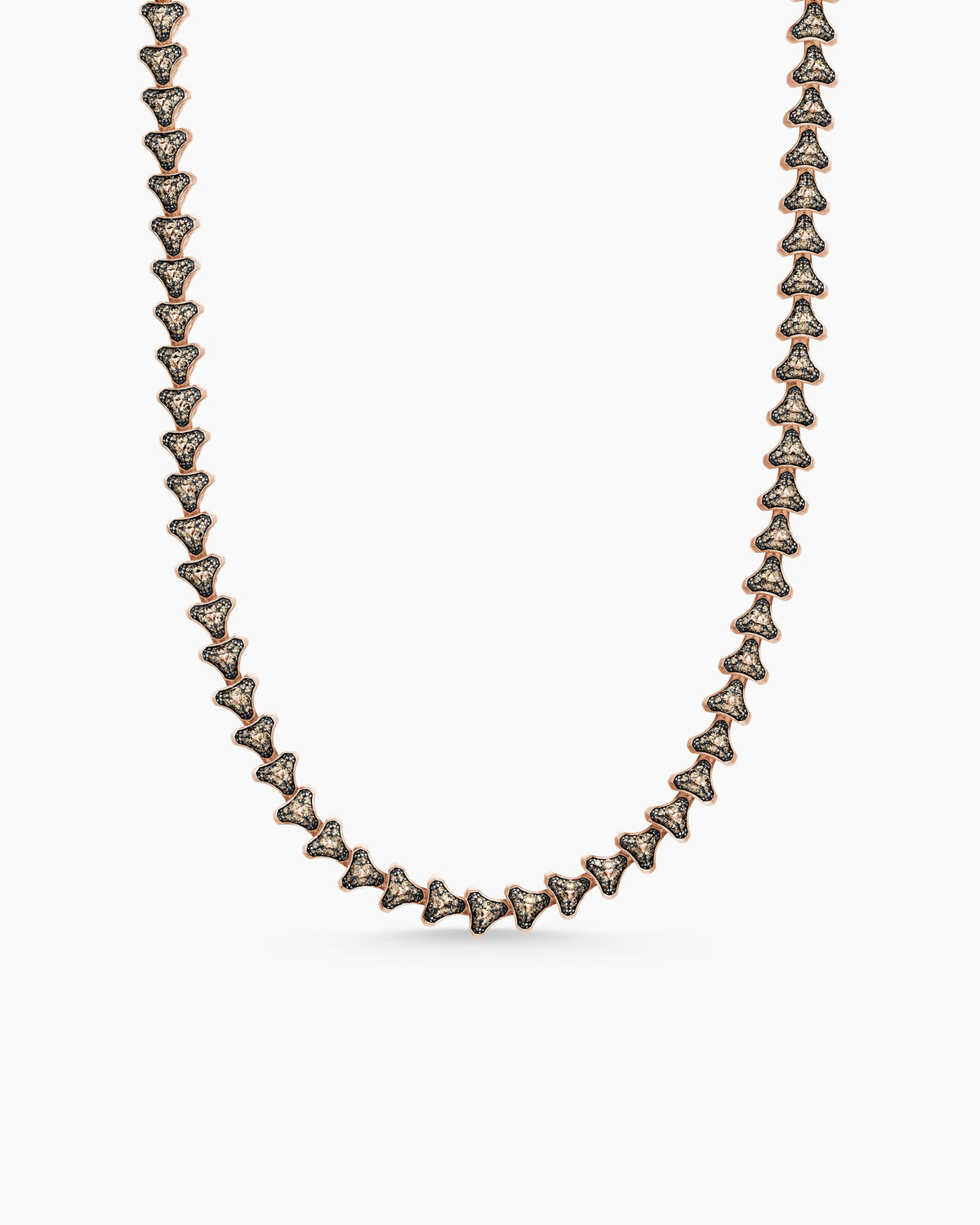 Armory® Necklace in 18K Rose Gold with Cognac Diamonds, 9.5mm