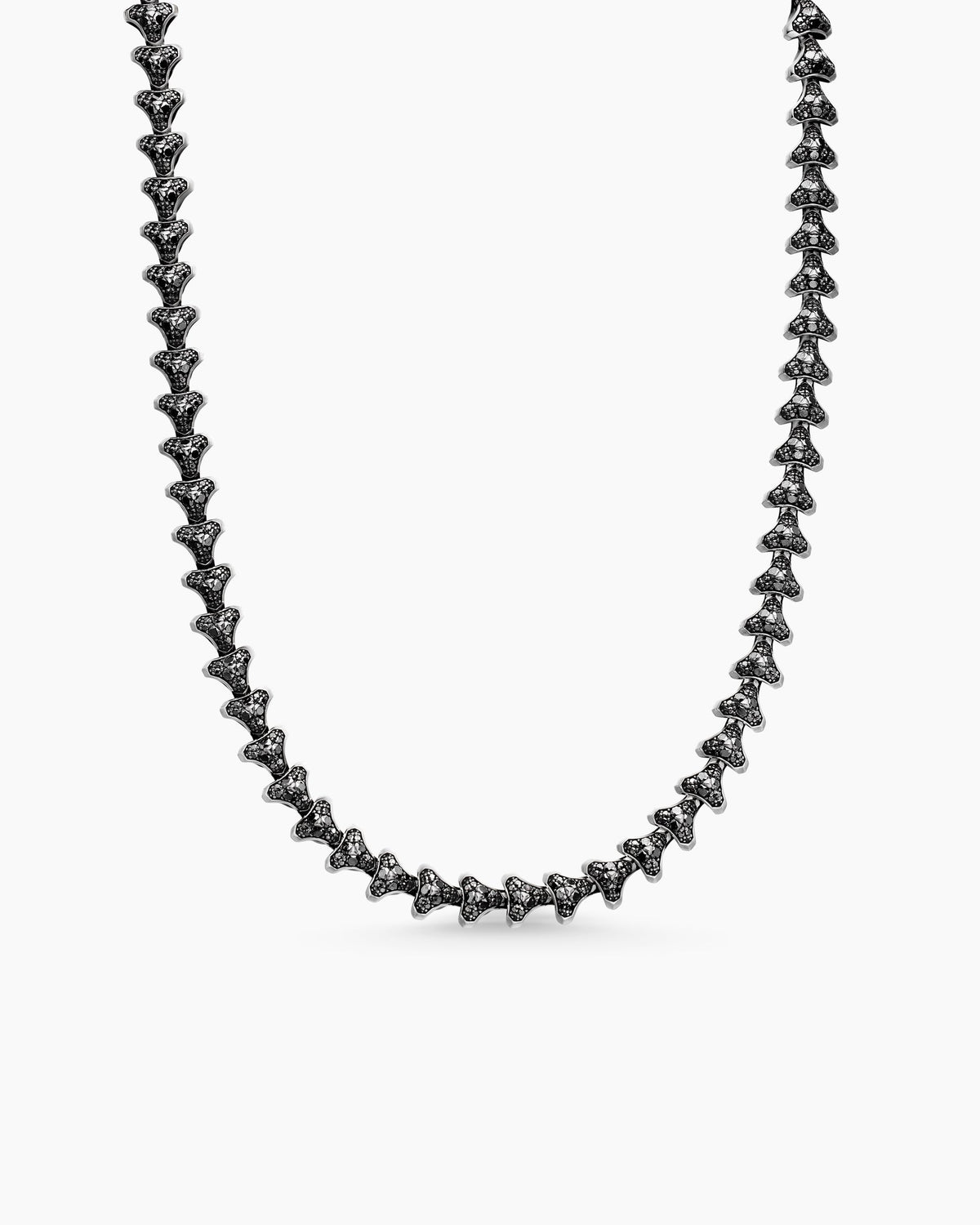 Armory® Necklace in Sterling Silver with Black Diamonds, 9.5mm