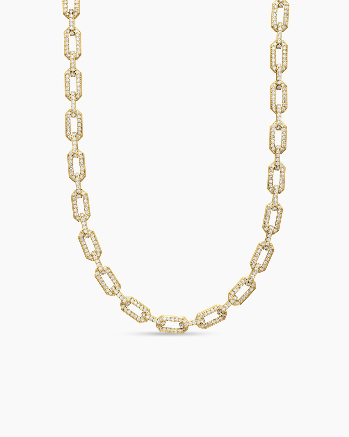 Pavé Chain Necklace in 18K Yellow Gold with Diamonds, 7mm