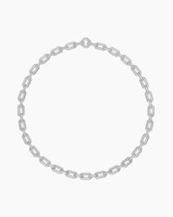 Pavé Chain Necklace in 18K White Gold with Diamonds, 7mm