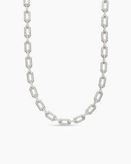 Pavé Chain Necklace in 18K White Gold with Diamonds, 7mm