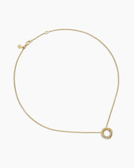 Crossover Pendant Necklace in 18K Yellow Gold with Diamonds, 14.5mm