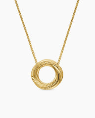 Crossover Pendant Necklace in 18K Yellow Gold with Diamonds, 14.5mm
