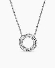 Crossover Pendant Necklace in Sterling Silver with 18K Yellow Gold and Diamonds, 14.5mm