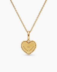 Cable Collectibles® Pavé Plate Heart Necklace in 18K Yellow Gold with Diamonds, 11.5mm
