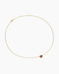 Chatelaine® Heart Pendant Necklace in 18K Yellow Gold with Garnet, 8mm