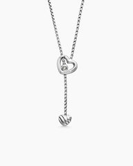 Cable Collectibles® Heart Y Necklace in Sterling Silver with Diamonds