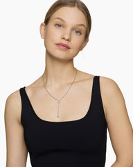 Cable Collectibles® Heart Y Necklace in Sterling Silver with Diamonds