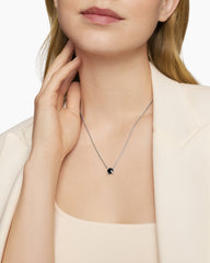 Petite Chatelaine® Pendant Necklace in Sterling Silver with Black Onyx and Diamonds, 9mm