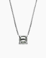 Petite Chatelaine® Pendant Necklace in Sterling Silver with Prasiolite and Diamonds, 9mm