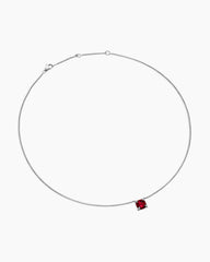 Petite Chatelaine® Pendant Necklace in Sterling Silver with Rhodolite Garnet and Diamonds, 9mm