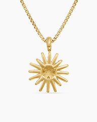 Starburst Pendant Necklace in 18K Yellow Gold with Diamonds, 20mm