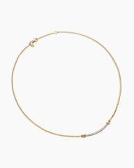 Petite Helena Wrap Station Necklace in 18K Yellow Gold with Diamonds, 29mm