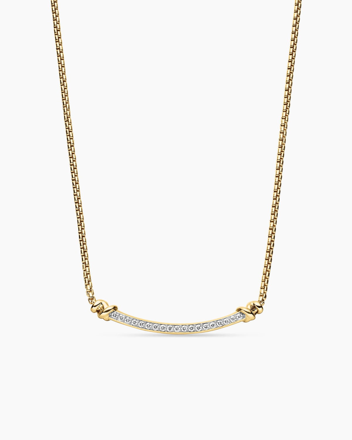 Petite Helena Wrap Station Necklace in 18K Yellow Gold with Diamonds, 29mm