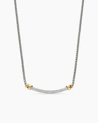 Petite Helena Wrap Station Necklace in Sterling Silver with 18K Yellow Gold and Diamonds, 29mm