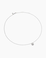 Petite Starburst Pendant Necklace in Sterling Silver with Diamonds, 10.5mm