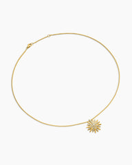 Starburst Pendant Necklace in 18K Yellow Gold with Diamonds, 19mm